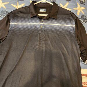 Ben Hogan Performance Polo Black with Gray stripes in front